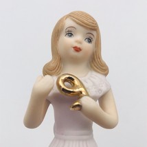 1982 Growing Up Birthday Girls Enesco Age 9 Porcelain Brunette Girl Figurine  - $12.19