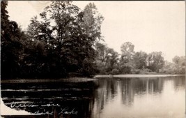 NY View on Canadice Lake Small Rowboat on Shore RPPC c1930 Postcard Z23 - £14.92 GBP