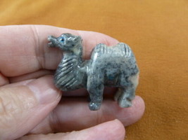 Y-CAM-29 gray CAMEL camels desert SOAPSTONE FIGURINE gemstone carving dr... - $8.59