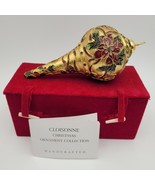Christmas Holiday Ornament Large Cloisonne Colorful Finial 1998 w/Velvet... - $27.14 CAD