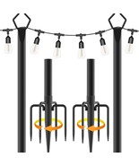 Aulimhti 10Ft Metal Poles With Fork For Outdoor String Lights,2 Pack, Party - $849.00 MXN