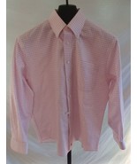 Nordstrom Pink &amp; White Plaid Cotton Button Shirt Mens Size 15.5 33 - £15.58 GBP