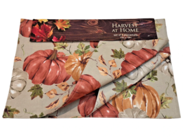 Harvest At Home Placemat Set (4) Orange Brown Gourds Leaves 13 x 19 by N... - $21.78