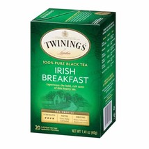 TWININGS 100% PURE BLACK TEA IRISH BREAKFAST 20 Tea Bags - £5.47 GBP