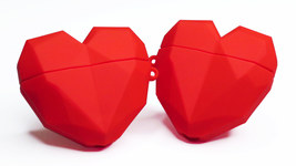 Fun Loving diamond Valentine&#39;s Heart Airpod (2nd Gen &amp; Pro) Silicone Rubber Case - £11.18 GBP+