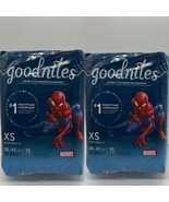 (2) Goodnites Boys&#39; Bedwetting Underwear XS 15 Ct NEW 28-45 lbs Spiderma... - $16.82