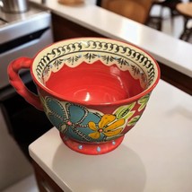 Yokohama Studio Mug Hand Painted Red Coffee Tea Floral Cup Japan - £18.93 GBP