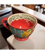 Yokohama Studio Mug Hand Painted Red Coffee Tea Floral Cup Japan - £18.69 GBP