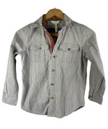 Matilda Jane Boys Button Down Shirt 8 Gray Polka Dot Print Wood Buttons - $483.91 MXN