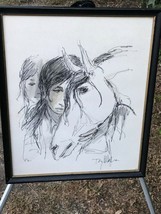 Tony Mafia Original 1970s Modern Minimalist Abstract Pen &amp; Ink Horse Portrait - £624.84 GBP