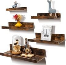 Wall Shelves Set Of 5, Wall Mounted Wood Shelves For, By Upsimples Home. - £25.91 GBP