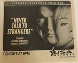 Never Talk To Strangers Tv Guide Print Ad Advertisement Rebecca DeMornay... - $5.93