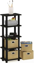 4 Tier Shelf Furniture End Table Standing Display Rack Storage Drawers B... - $33.85