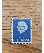 Netherlands Stamp 25c Used Blue Queen Juliana - $3.99