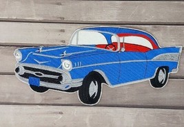 Chevrolet Bel Air 10&quot; Iron On Patch Blue Chevy Automobile Car Cosplay Decor Sew - £7.50 GBP