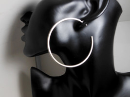 Large Sterling Silver Open Circle Earrings, Womens Open Hoop Earrings Size 2.5&quot;  - $60.00