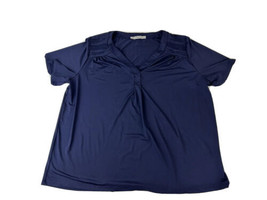 FLJS Studio Womens Size XL Top Blouse Blue short Sleeves - £7.99 GBP