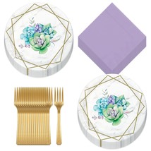 Geometric Succulents Bridal Party Supplies - Gold, Marble, and Floral Pa... - £12.15 GBP+