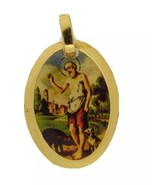 18k San Lazaro Medal Gold Plated Medal Pendant Chain Babalu Aye Necklace... - $13.86