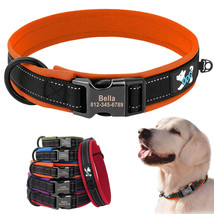Adjustable Dog Collar Personalized Dogs Padded Collars Reflective Free Engraved  - £6.93 GBP
