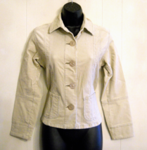 Christie Brooks Jacket Brushed Corduroy Stretch size 14 Natural Beige Bl... - $19.75