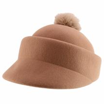 Trendy Apparel Shop Women&#39;s Wool Felt Cloche Brim Cap with Fur Pom Pom Accent -  - £28.05 GBP