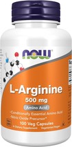 NOW Supplements, L-Arginine 500 mg, Nitric Oxide Precursor*, Amino Acid, 100 Veg - £9.58 GBP