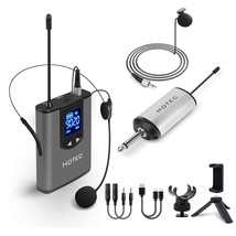 Uhf Wireless Headset Microphone/Lavalier Lapel Mic With Bodypack Transmitter And - £61.86 GBP