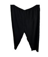 Roamans Womens Chiffon Wide Leg Pants 32W Black Pull On Lined Elastic Waist - $17.58