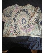Terra &amp; Sky Sweatshirt 2X Pastel Spiral Tie Dye Print Top Relaxed Fit Bo... - €10,33 EUR