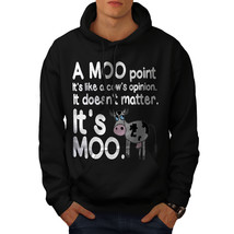 Wellcoda Cow Moo Opinion Mens Hoodie, Funny Casual Hooded Sweatshirt - £25.84 GBP+