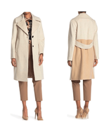 DEREK LAM 10 CROSBY Wool Blend Car Coat, Tan/Oatmeal, Designer Size 4, NWT - $249.00