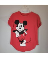 Disney Mickey Mouse Womens Shirt 2XL (19) 2 Sided Graphics Red Short Sleeve - £10.58 GBP