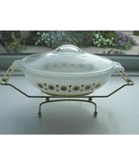 Vintage Glasbake Jeanette Casserole Baking Dish w/Stand~J-2274~Gold Sunb... - $69.23 CAD