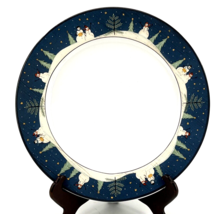 Sakura Oneida Home For The Holidays Snowman 11&quot; Dinner Plate Warren Kimble Blue - £11.86 GBP