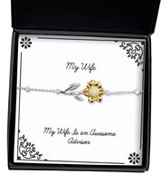 Wife Gifts for, My Wife is an Awesome Advisor, Unique Idea Wife Sunflower Bracel - £39.01 GBP