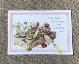 Vintage Hallmark Natures Sketchbook Marjolein Bastin Flower Pots Friendship Card - £2.17 GBP