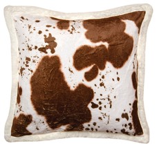 Luxurious Cowhide and Sherpa Accent Pillow - €29,21 EUR