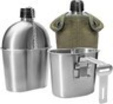 Military Outdoor G.I. Metal Canteen Cup w/Wire Handle for 1QT Canteen Ca... - $26.53