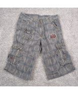 Vtg FUSAI Shorts Boy 28x12 Gray Plaid Grungy Skater Streetwear SK8 Grung... - $17.99