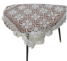 White Silver Doily, Table Topper Crochet Doily, Vintage Style Doily size 32x32&#39;&#39; - £69.98 GBP