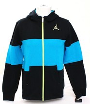 Nike Jordan Jumpman Black &amp; Blue Zip Front Hoodie Youth Boy&#39;s  NWT - £70.61 GBP