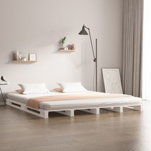 Pallet Bed White 150x200 cm King Size Solid Wood - £89.98 GBP