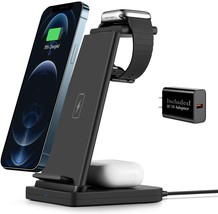 3 in 1 Fast Wireless Charging Station, 15W Wireless Charging Stand - £22.86 GBP