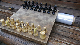 Antique Soviet USSR Wooden Chess Set About 1960 - £65.59 GBP