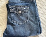 Seven 7 Boot Cut Jeans - Rhinestone Flap Pockets - Mid Rise - Womens Siz... - $29.00