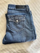 Seven 7 Boot Cut Jeans - Rhinestone Flap Pockets - Mid Rise - Womens Size 10 - £22.80 GBP