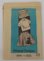 60&#39;S PRINTED PATTERN #4945 CHILDRENS GIRLS SS SHIRT SKIRT SLEEVELESS SZ ... - $12.99