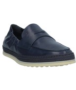Tod&#39;s Men&#39;s  Blue Leather Italian Moccasins Arricciato Goma Shoes Size U... - £295.23 GBP