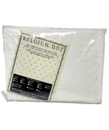 Belgium Dot Queen  Size Flat Sheet Cotton White NEW - $19.53 CAD